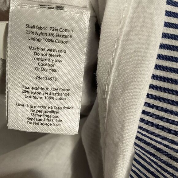 NWOT Vineyard Vines Smocked Waist Fit&Flare Dress Size M Blue Striped Lined Knee - Picture 5 of 10